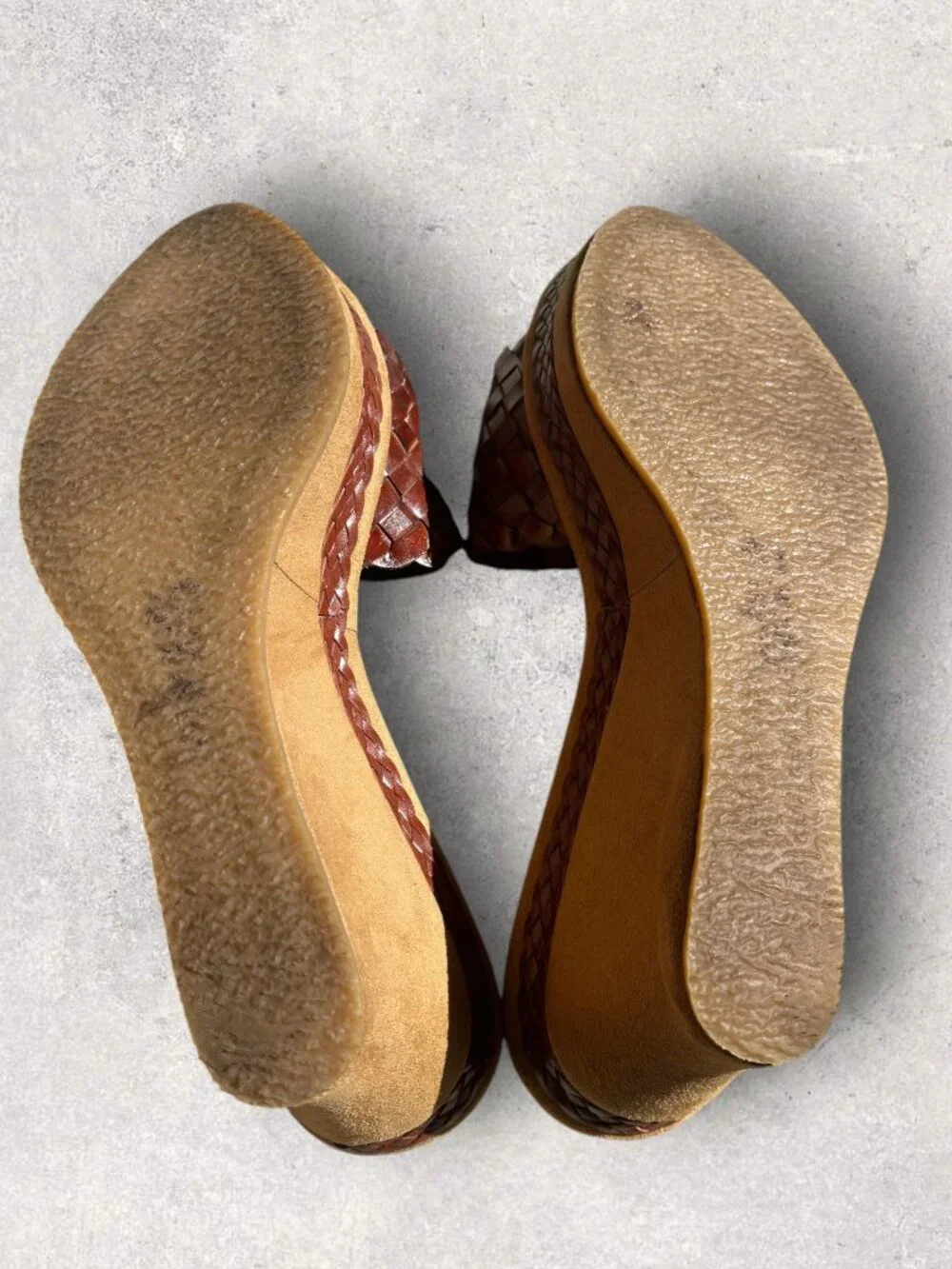 Sesto Meucci Woven Leather Wedge Slide Sandals